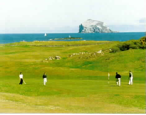 NBGC 4th green with view of Bass Rock